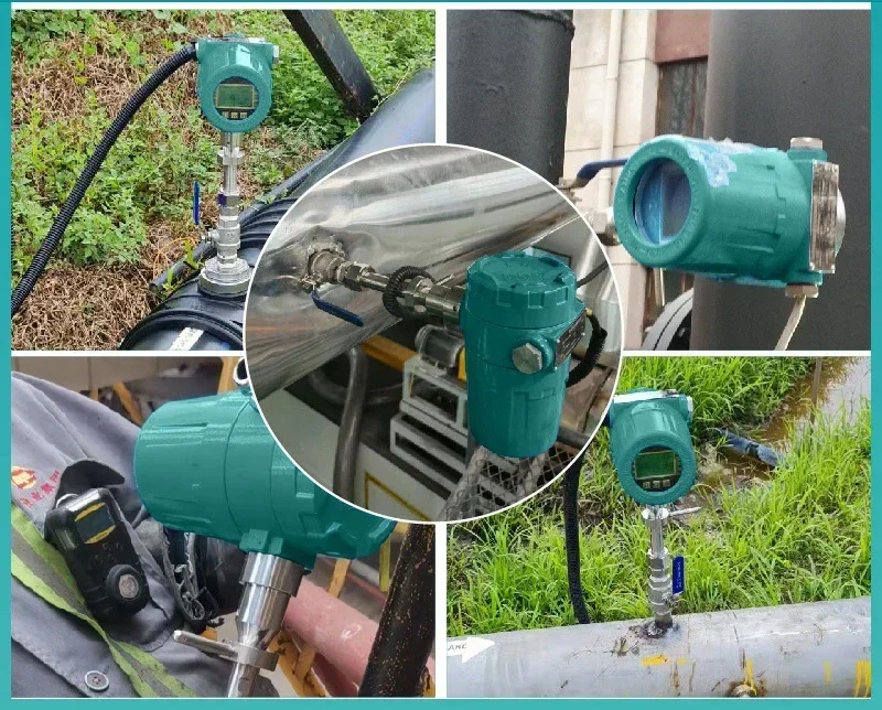 Thermal Gas Mass and Flow Meter Plug-in Duct Flow Gas Compressed Air Gas Flowmeter