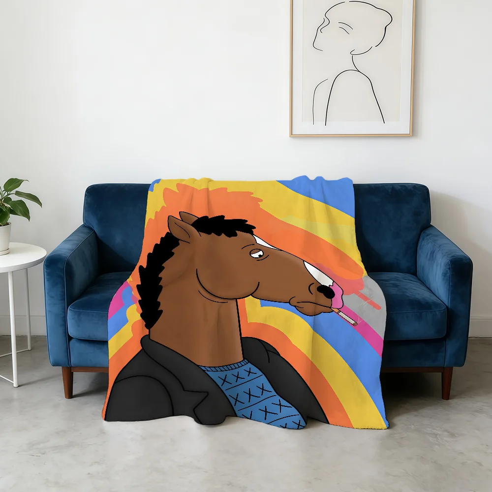 Animation B-BoJack-ES H-Horseman-ES Blanket Flannel Warm Soft Throw Blanket For Room Sofa Childish Birthday Gifts
