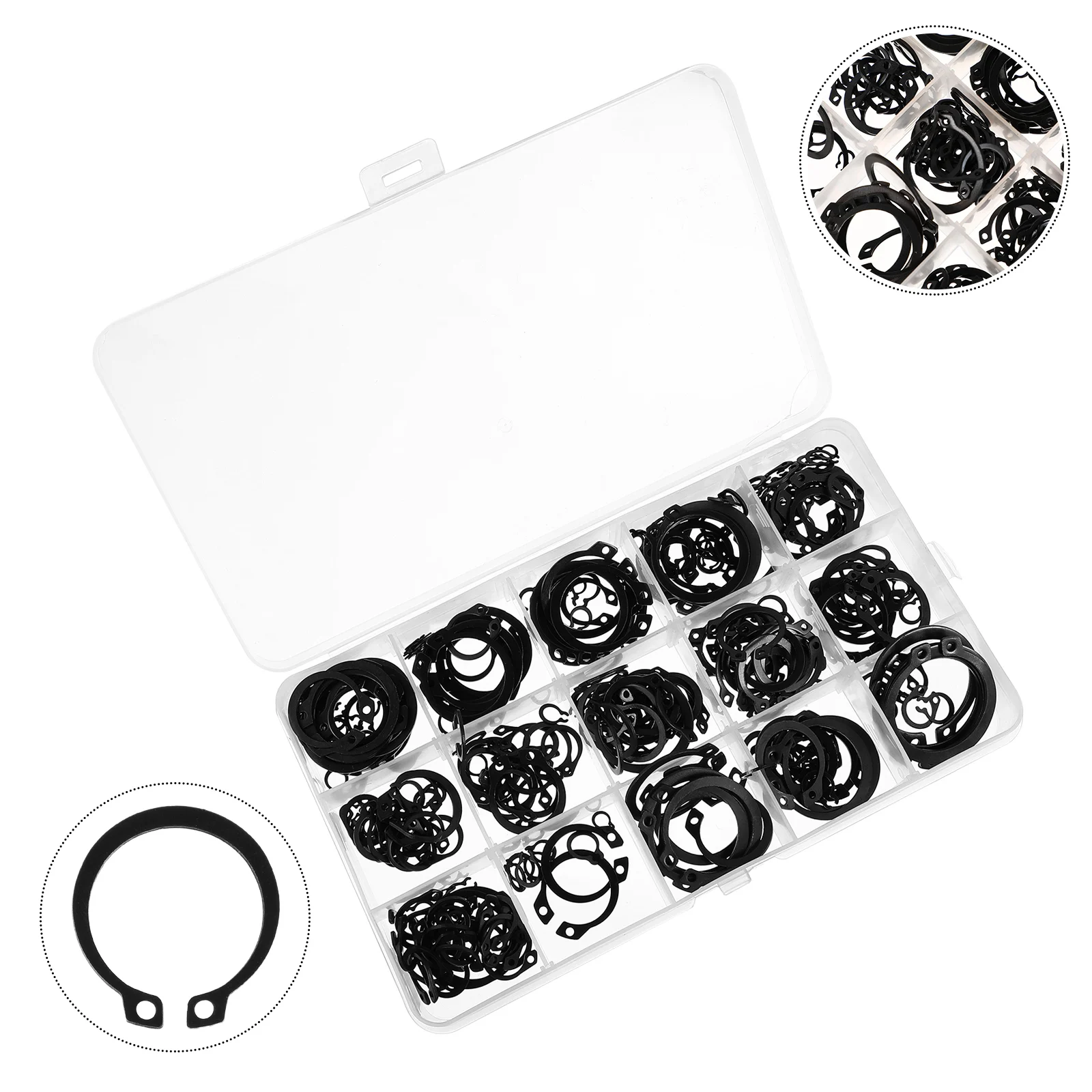 

320pcs Circlip External Snap Ring Retaining Spring Steel for Shaft Bearings Gears Pulleys Repair Projects Automotive Toys