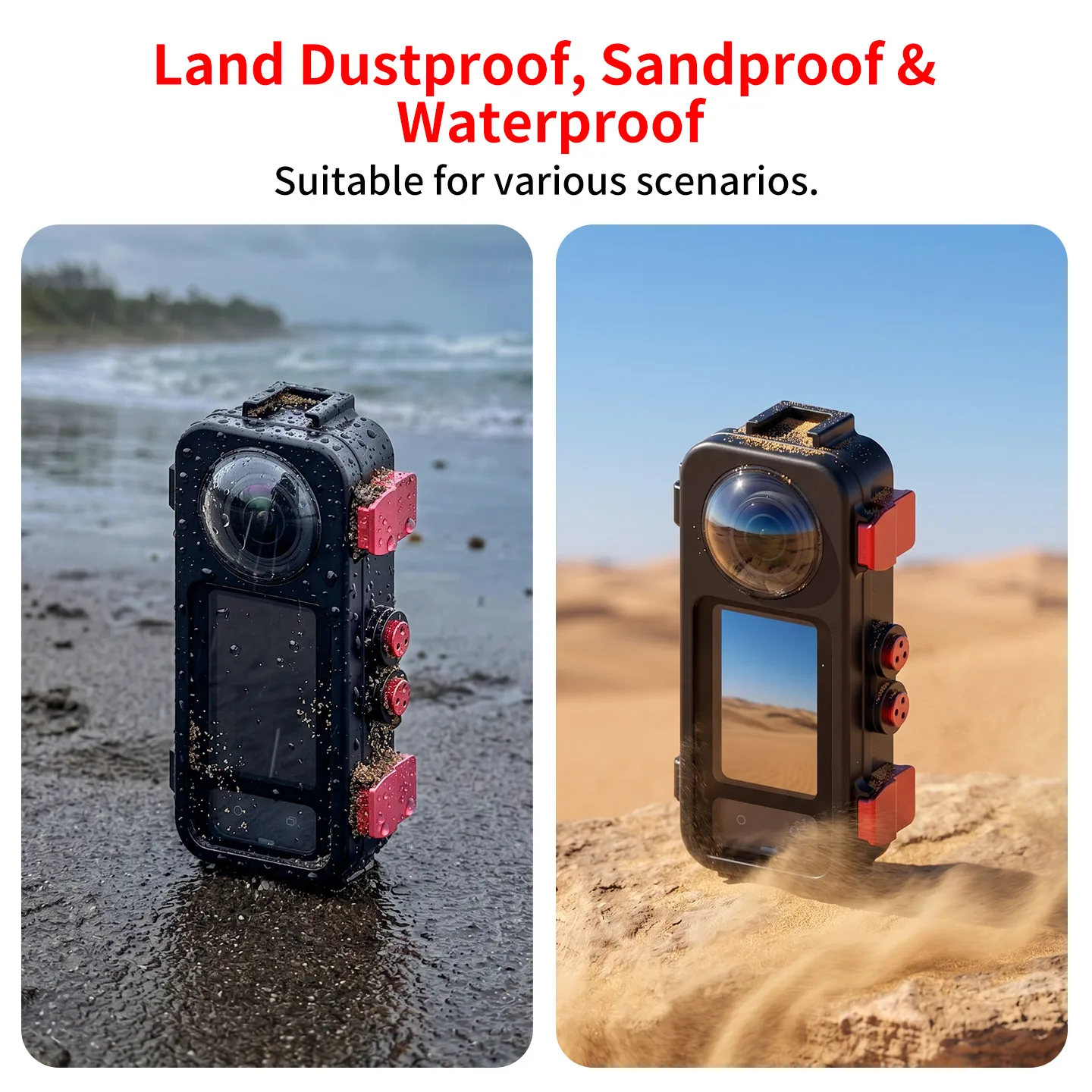 Anti-Fog 60m wasserdichtes Aluminium-Tauchgehäuse für Insta360 X4 X5 Kamera mit Auftriebsstange und Griff zum Tauchen, Surfen und Unterwasseraufnahmen. – Detail 8
