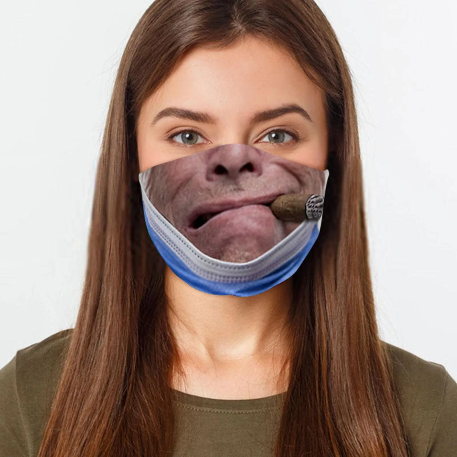 Nieuwe 2024 Volwassen Outdoor Wasbaar Hergebruik Gezichtsmasker Beschermende Print Grappig Mondmasker Geurloos Irritatie-Vrij Comfortabel Masker