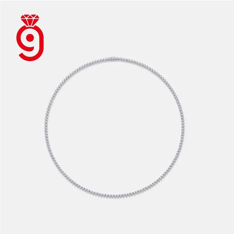 S925 necklace Moissanite White Plated Link Chain Luxury S925 Sterling Silver Diamond Necklace Genuine Moissanite Women hip ho
