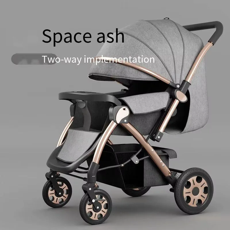 Baby Stroller Can Sit and Lie Down Newborn Baby Two-way Swivel Seat Multifunction Travel Stroller High Landscape Stroller