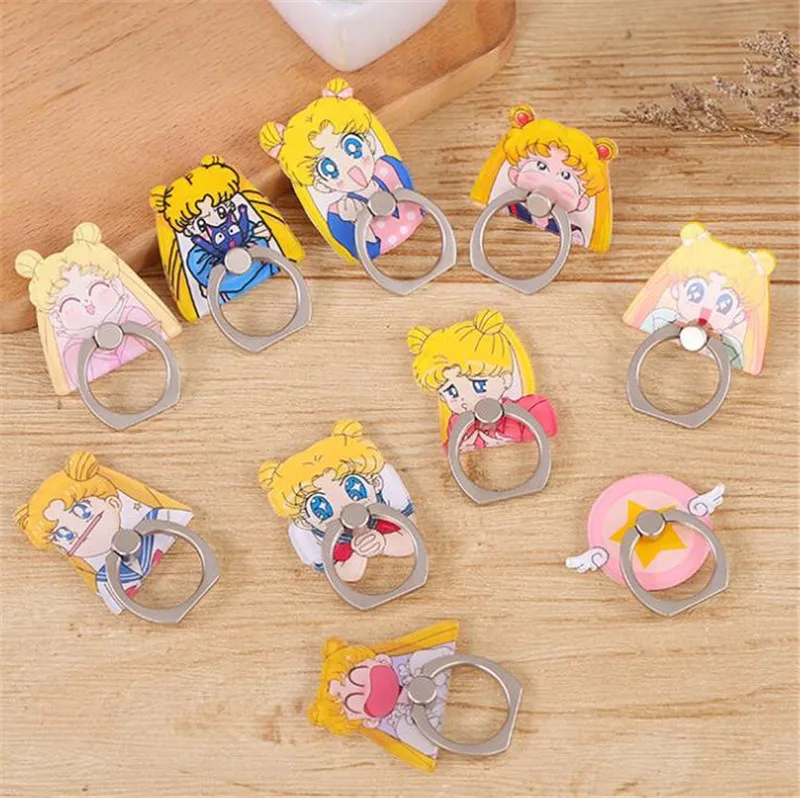 

Mobile Phone Holder Stand Cartoon Cute Moon Girl Cartoon Finger Ring Smartphone Stand Holder For iPhone 12 13 All Smart Phone