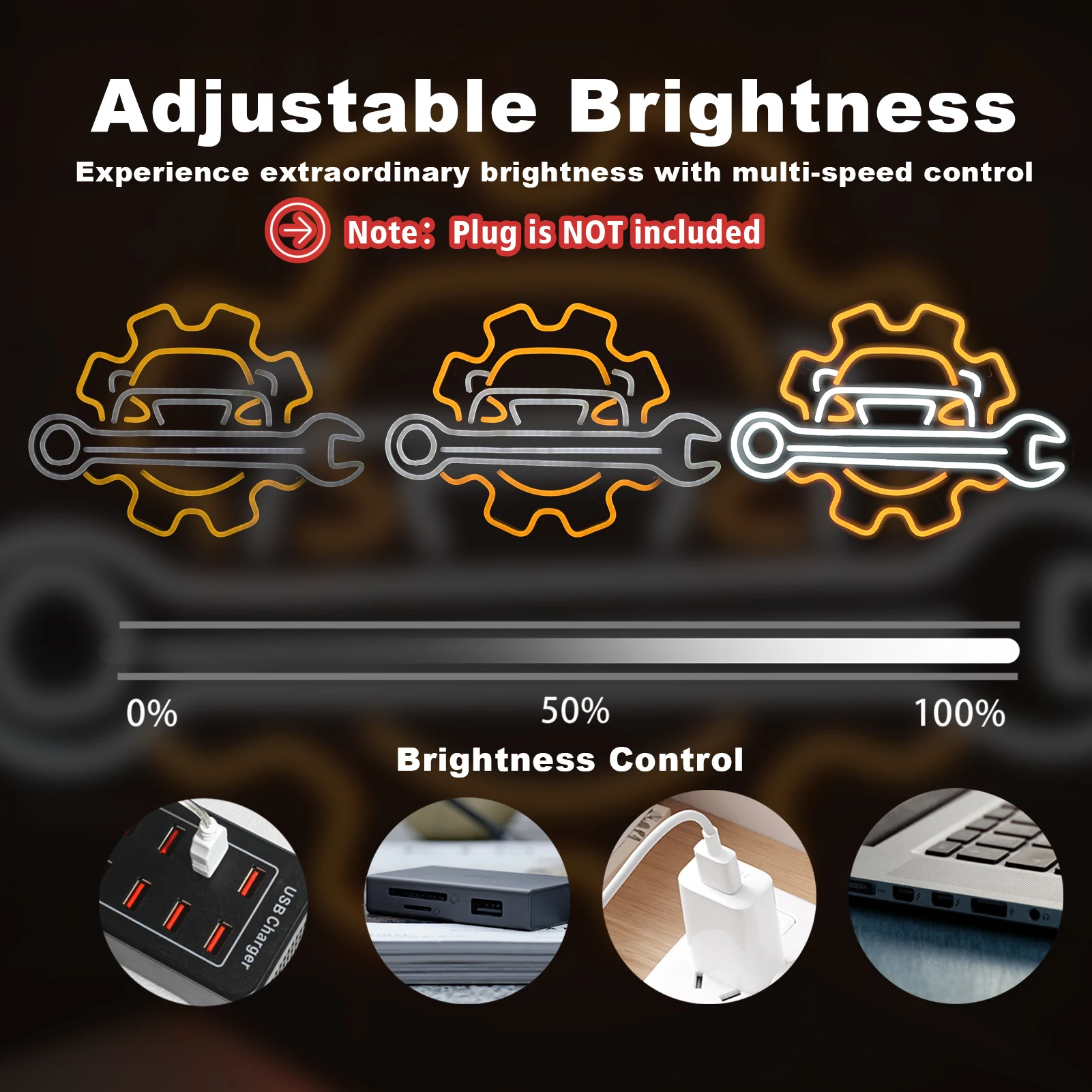 Carro Garagem Reparação Neon Signs Luzes LED, Decoração Do Quarto, USB Powered, Auto Car Repair Shop Parede Pendurado Luz, Decoração