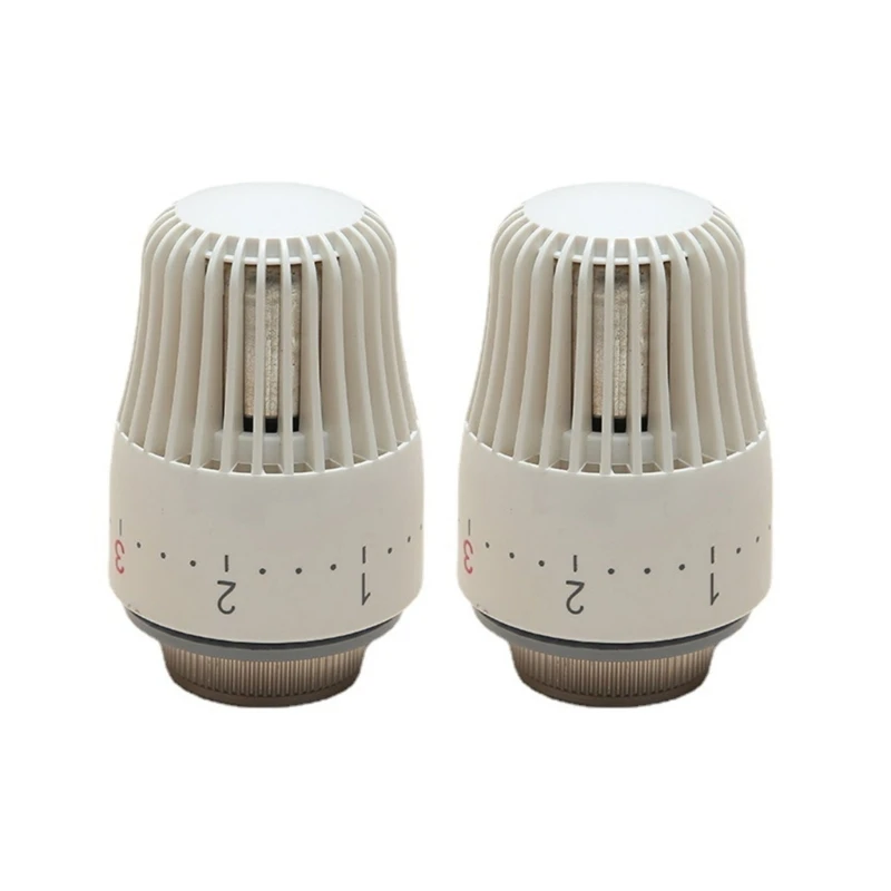 2pcs/set Radiator Temperature Control Knob Replacement Thermostatic Radiator Valves Head Automatic Trvs Radiator Valves