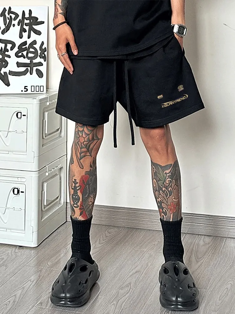 

Bla Loose Running orts Men's Casual 2025 New Summer American Trendy Sports Sweatpants Beach Five-Quarter Pants