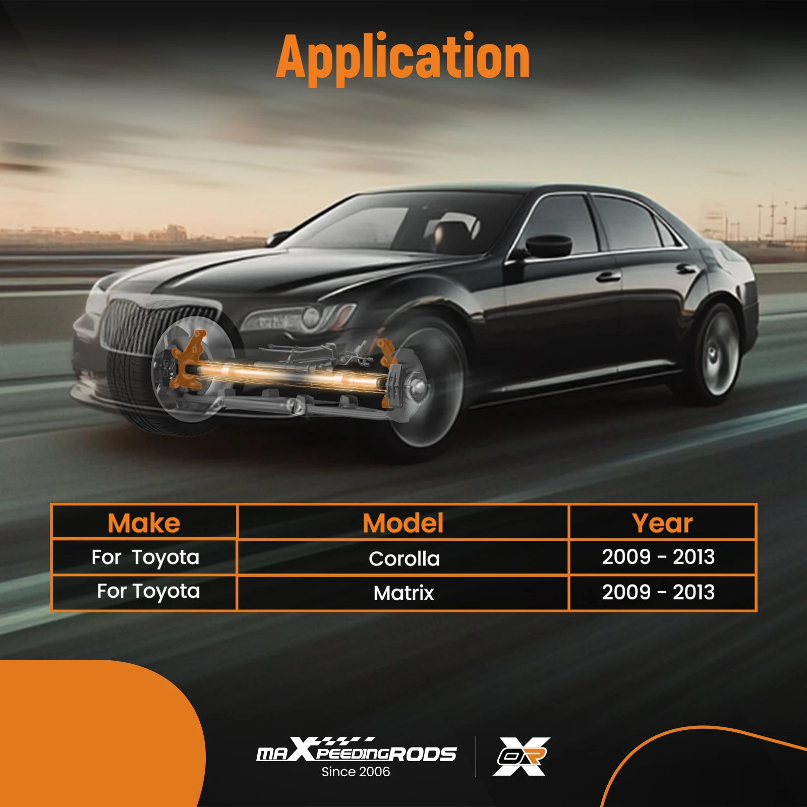 Steering Knuckles And CV Axle Shaft Set For Toyota Corolla 2009 - 2013 665224