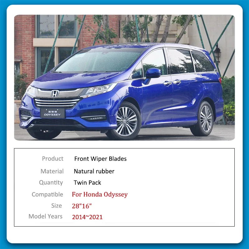 For Honda Odyssey 2014~2021 RC1 RC2 RC4 MK5 Car Front Rear Wiper Blades Brushes Windshield Accessories Stickers Led Floor Mats