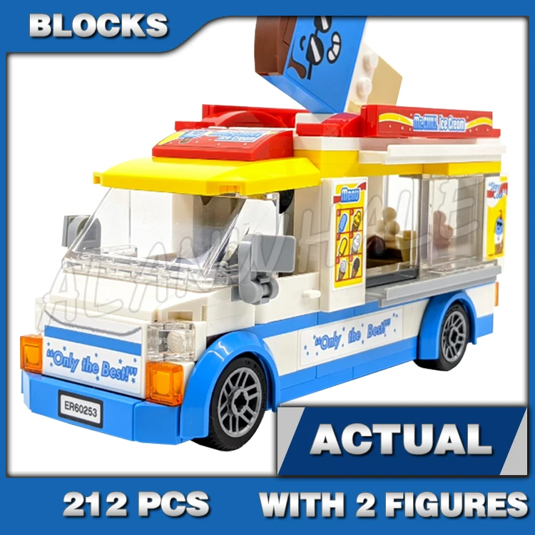 212pcs City Great Vehicles Ice Cream Truck Skateboarder Cones Popsicles 11532 Model Building Blocks Toys Compatible With Model