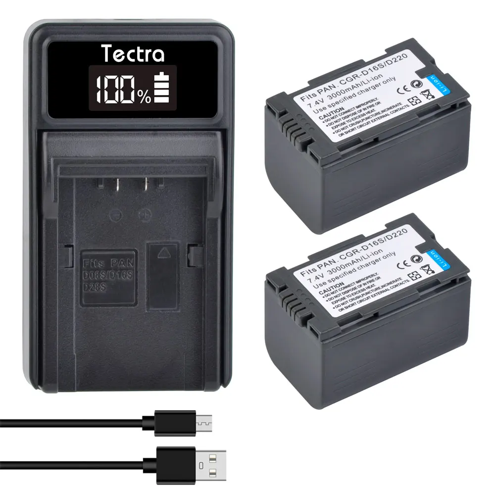 

3000mah CGR-D16S CGR-D220 Battery&Charger for Panasonic CGP-D320T1B CGR-D08A NV-MX300 MX350 MX500 GS11 GS15 Camcorder