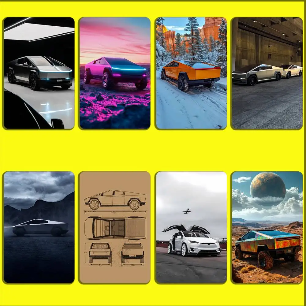 

Suv Car Cool T-Tesla Card Stickers For Debit Bank Credit Cards Metro Bus Pass Sticker Decoration Cover Skin