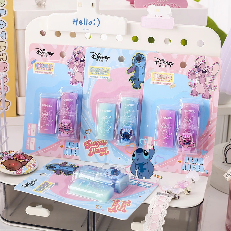 

Stitch Disney Erasers Cute Stationery School Supplies Anime Accessories Kawaii Angel Stitch Products Christmas Gift for Kids Toy