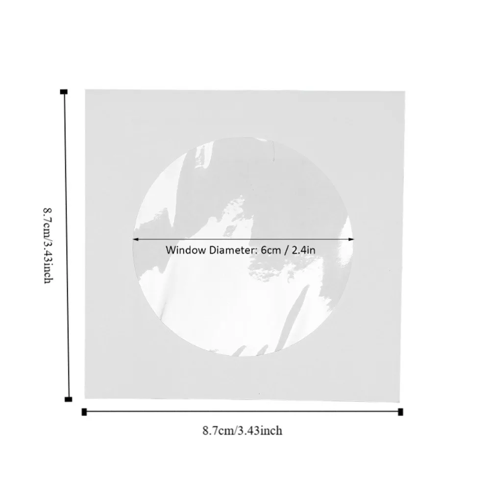 100PCS Practical Clear Window CD Sleeves Flap Design Reusable DVD Sleeves Disc Sleeves 8cm Miniature Disc