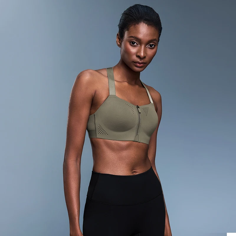 

Beautiful Back Yoga Underwear Women's Zipper One-Piece Cup Shockproof Sports Bra Adjustable Shoulder Straps Anti-Sagging