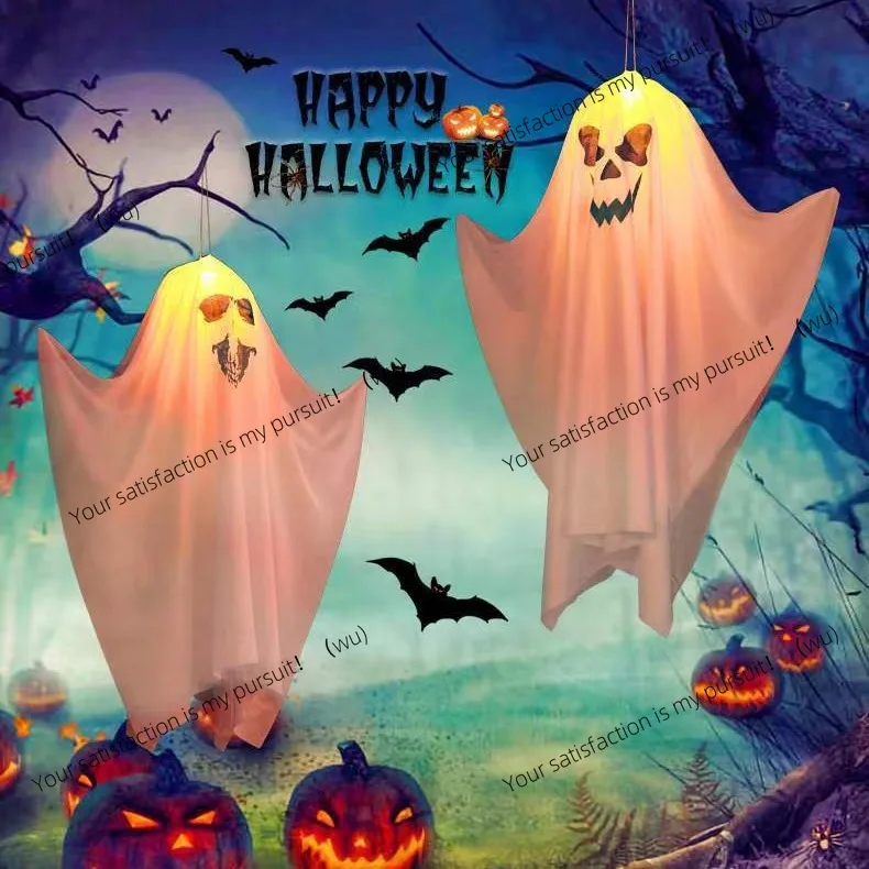 Halloween Scene Decoration Ghost Scare Scream Prop Hanging LED Lights Thriller Glow Halloween Decoration