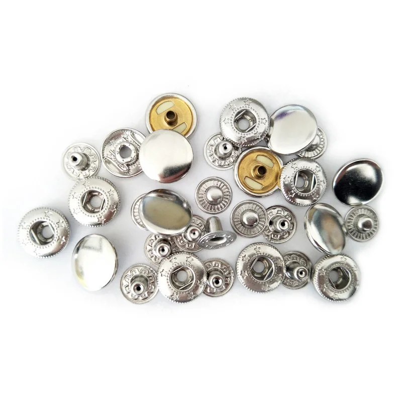 10 Sets 10/12/15/17/20mm Metal Snap Fasteners Snaps Button Press Studs Sewing Button For Clothes Garment Bag Shoes Leather Craft