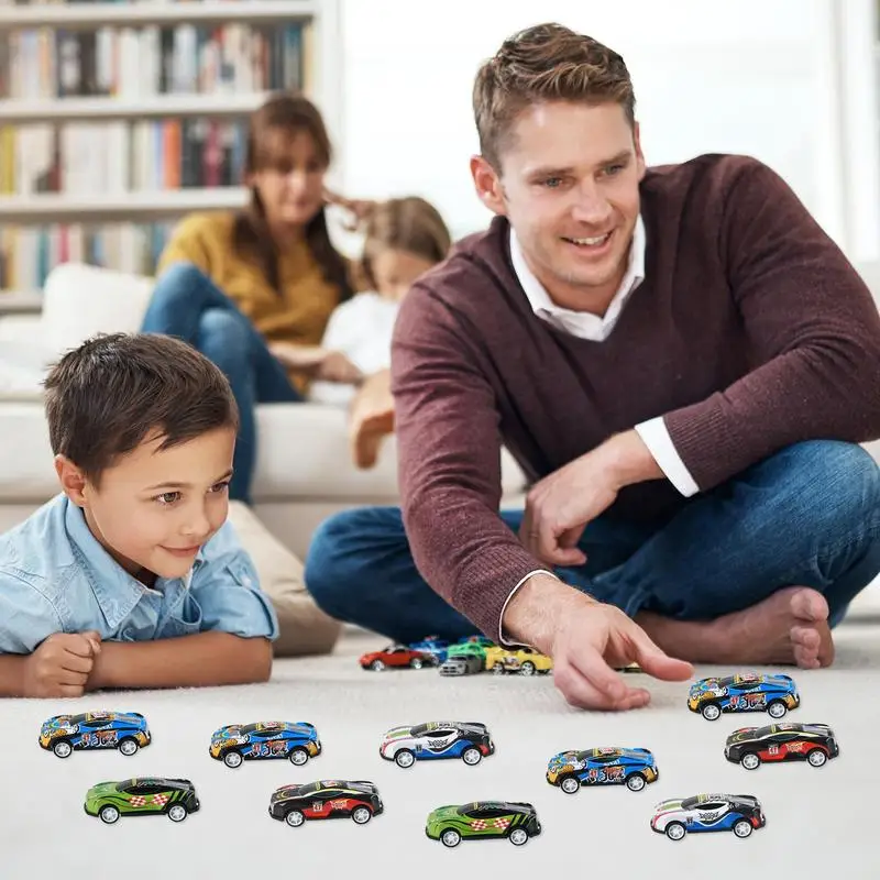 Zurückziehen Fahrzeuge Rennwagen Fahrzeug Spielzeug 10 Stück Zurückziehen Rennwagen Groß Kreatives Zurückziehen Rennwagen Spielzeug Groß für Geburtstag und