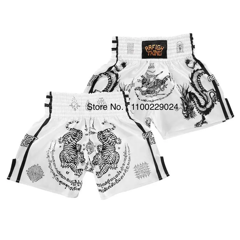 Muay Thai Shorts Tiger Dragon Boxing Short Gym Combat Martial Arts Clothing Men Women Kids Training Grappling Kickboxing Pants