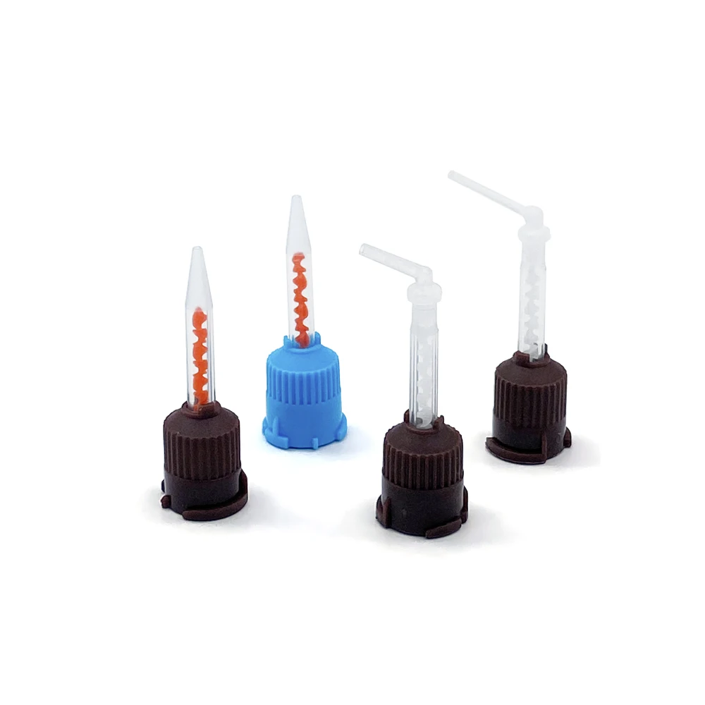 50/100Pcs Dental Mixing Tips Disposable Nozzles Head Impression Materials Silicone Rubber Conveying Head Mixing Tube Dentistry