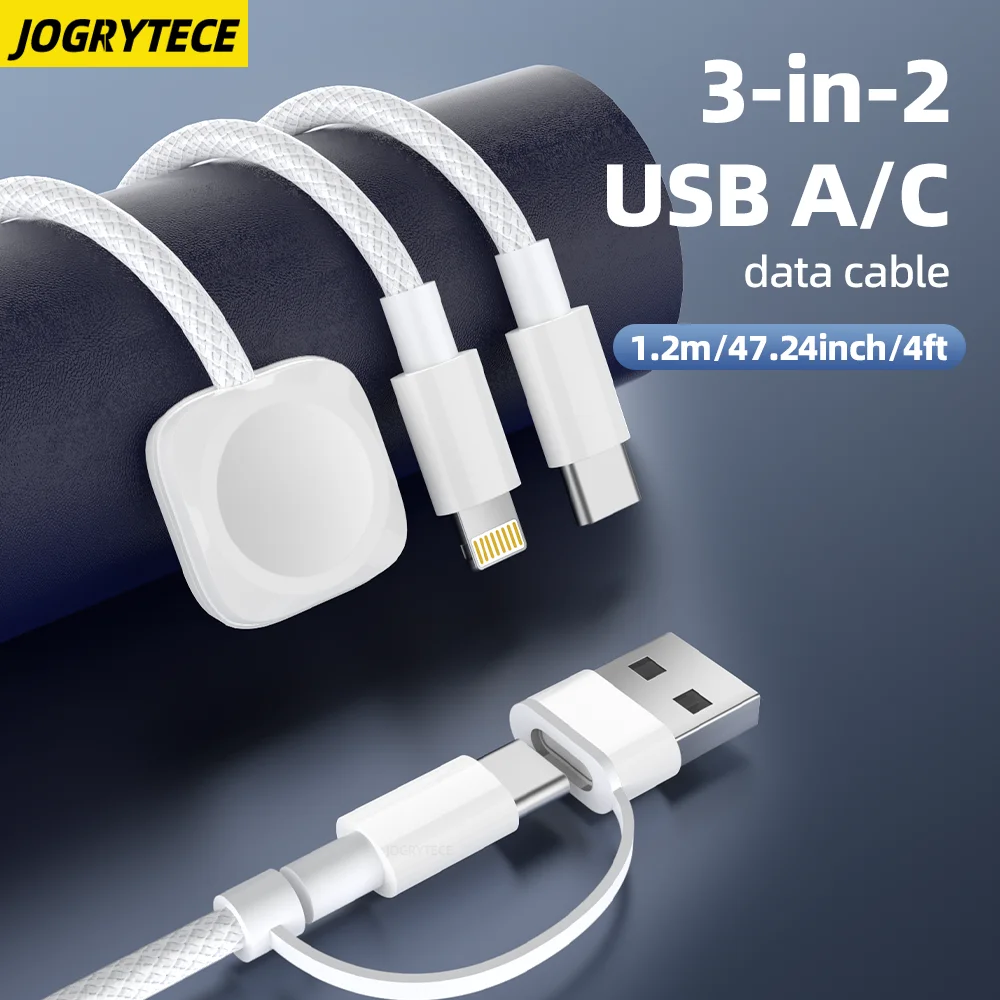

Кабель для передачи данных USB C 3-в-2 подходит для зарядного устройства Apple Watch с несколькими быстрая зарядками