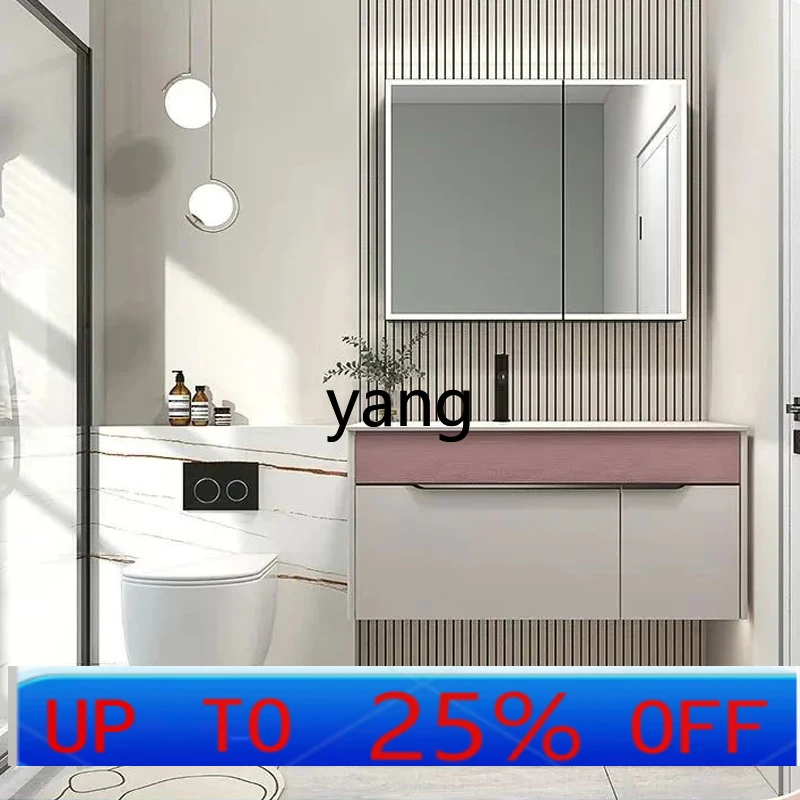 

LMMbathroom cabinet combination rock slab seamless integrated basin modern simple bathroom washbasin