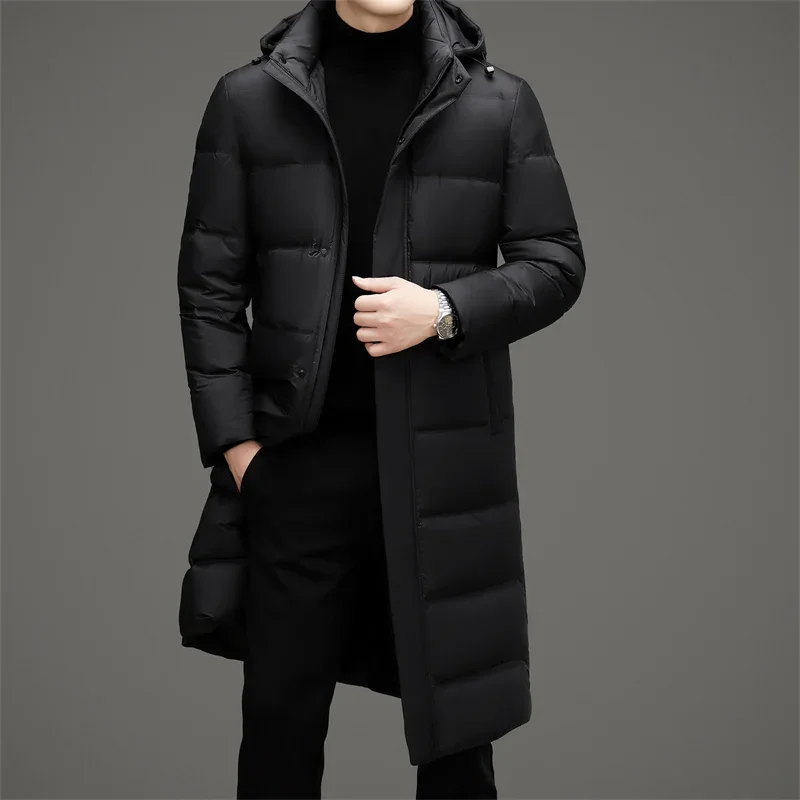 

YEAE Long Down Jacket Removable Hat Male Winter Brand 2024 Winter Jacket for Men Men's Wind Jacket Casual Man Sack Men's Coats