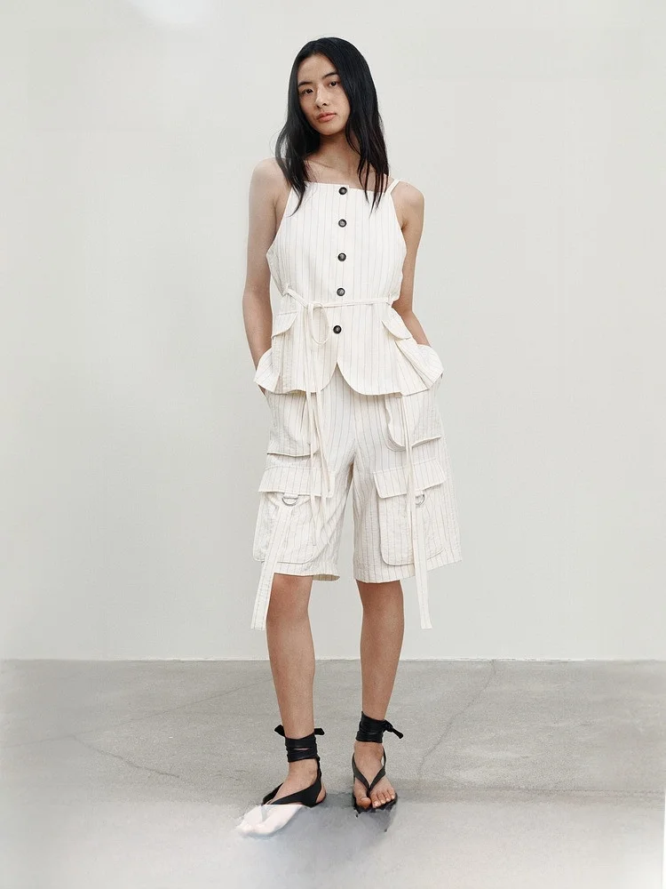 

H&M Women's Skirt Style Vest Summer New Arrival 1329435 Short Length Polyester Blend Fabric Outerwear Fashion