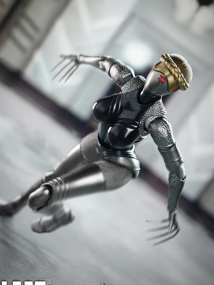 Wikeetoys WKT002 1/12 왼쪽 Atomic Twinnies 액션 피규어 Movebale 로봇 바디 소녀 얼굴없는 마스크 헤드 디자인 6 "풀 세트 군인