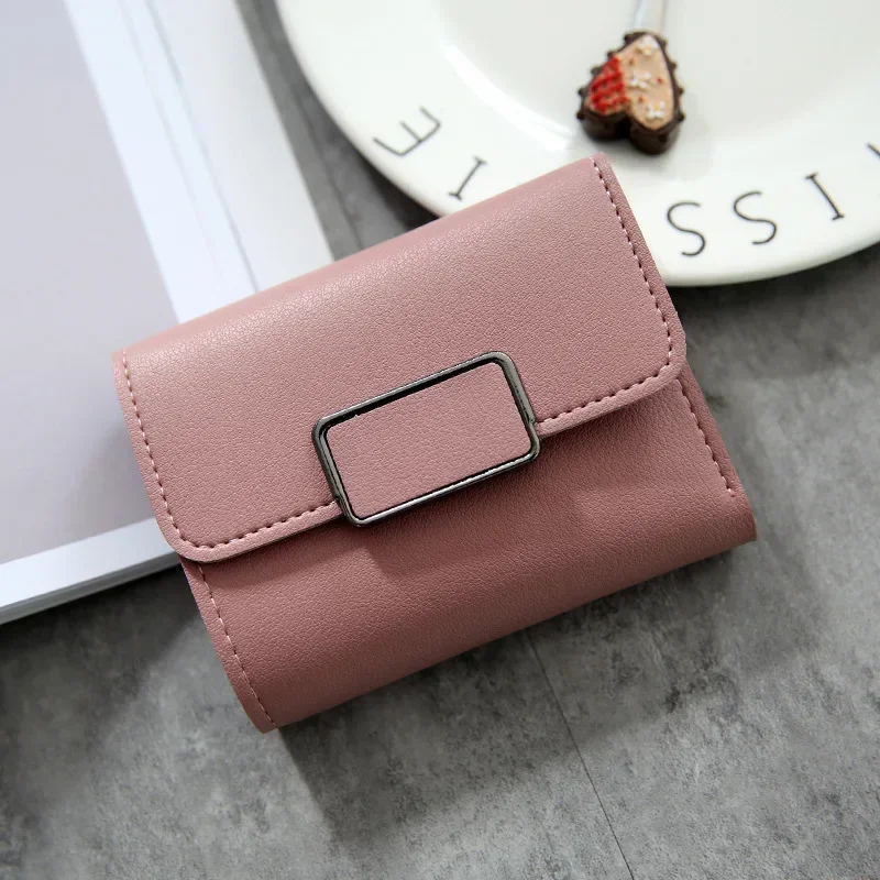 Women Wallet Black/blue/pink Short Female Purse Fashion Credit Card Holder Wallet Case PU Leather Coin Purse 2022 Money Card Bag