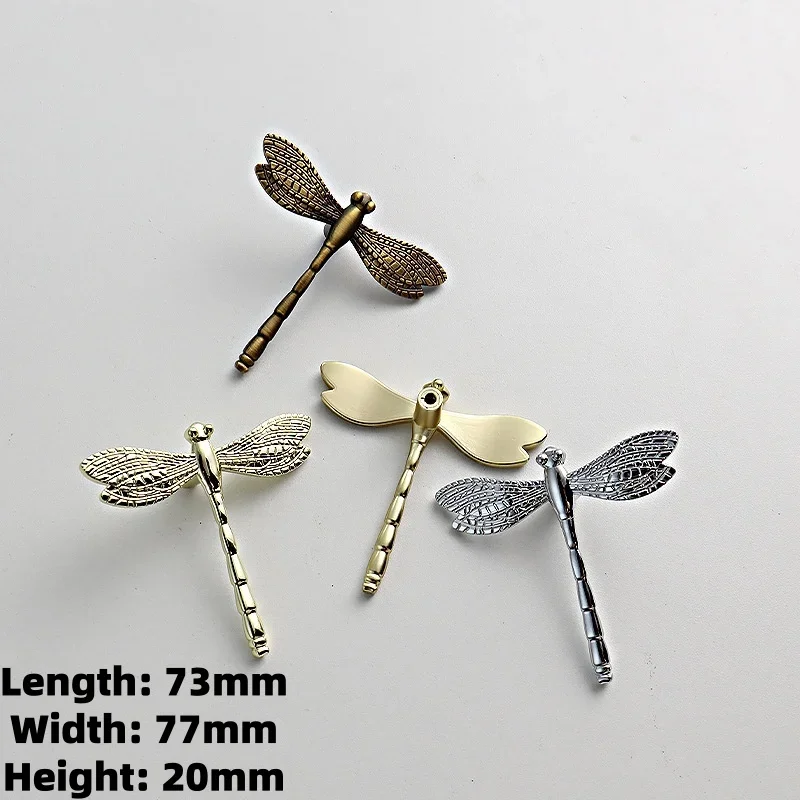 2pcs French retro high-end light luxury wardrobe handle dragonfly egg shaped furniture drawer cabinet door single hole handle