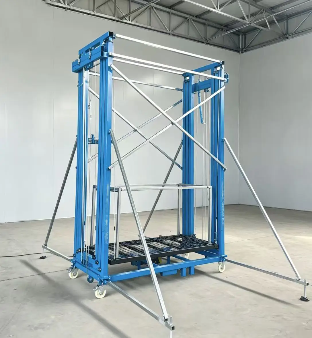 Customized Electric Scaffold Lift Platform Steel Wire Rope Hoist Motorized Mobile Scaffolding Tower Anti Slip Stage