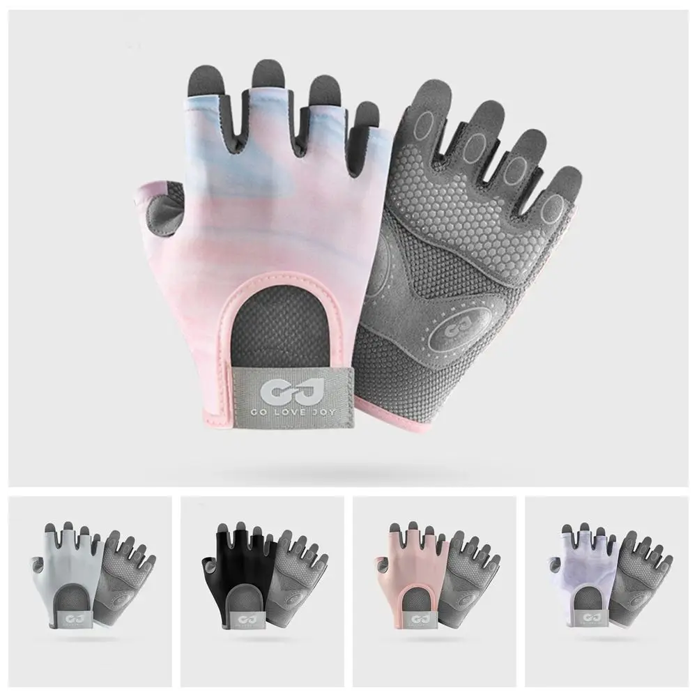 نصف اصبع نصف اصبع قفازات النايلون عدم الانزلاق قفازات ركوب الدراجات متعددة الألوان رقيقة كمال الاجسام قفازات الصالة الرياضية