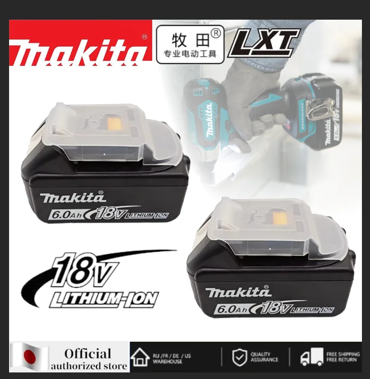 

100% Original Makita Rechargeable Power Tool Battery, Replaceable LED Lithium-ion, 6.0 Ah 18V LXT BL1860B BL1860BL1850 BL1830