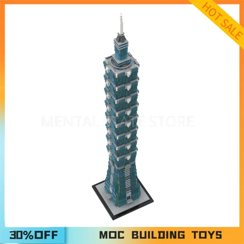 2327PCS Customized Taipei 101 1:800 Scale Building Building Blocks Technology Bricks DIY Creative Assembly Education Toy Gifts