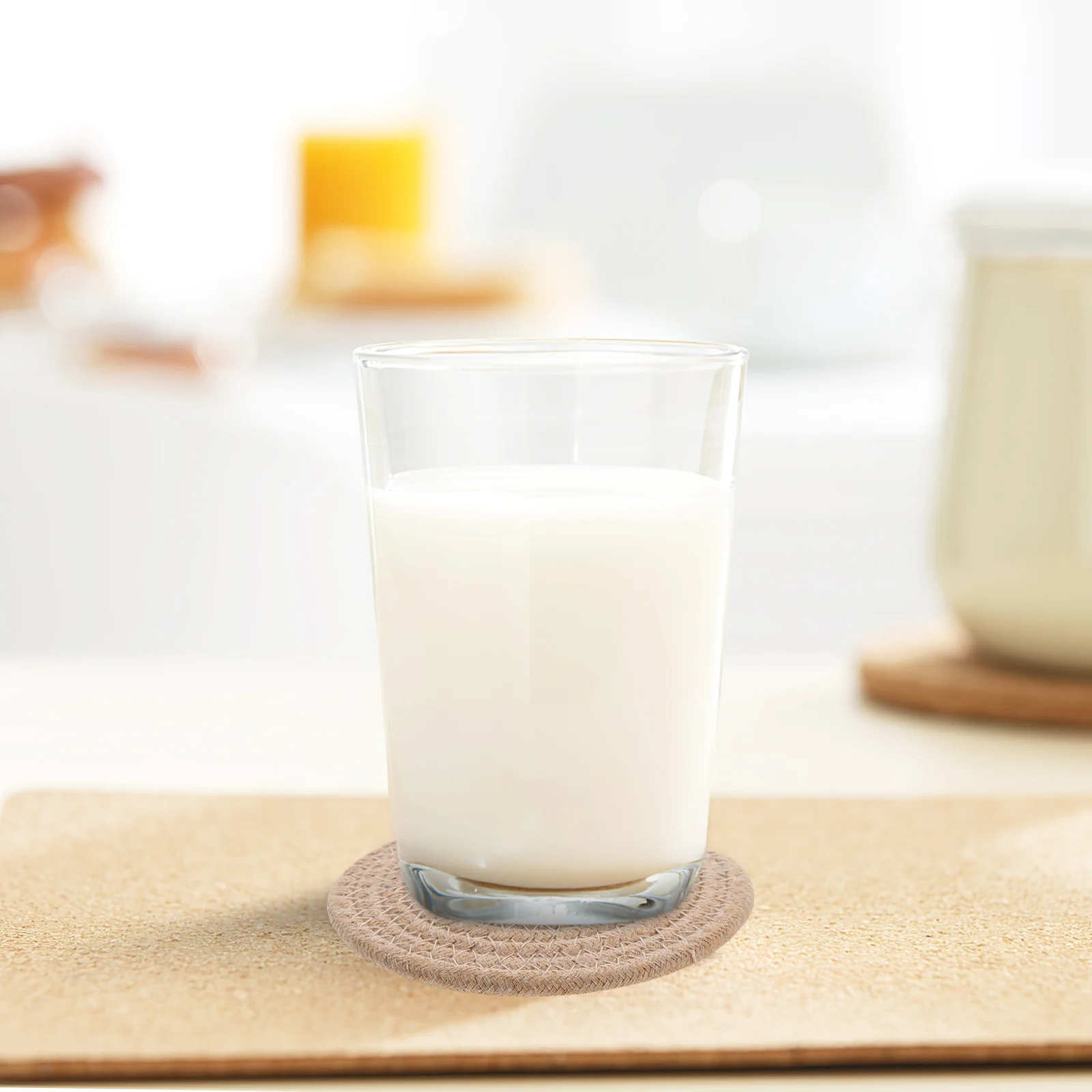 

6pcs Handwoven Placemats Round Cotton Woven Heat Resistant Table Protectors For Hot Dishes Washable Kitchen Trivets Dining Table