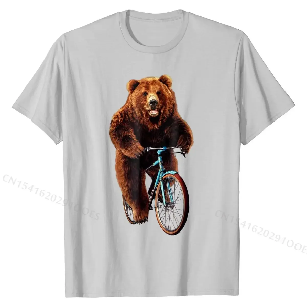 T-Shirt - Happy Grizzly  Cycling, Mountain Bike Bicycle T Shirt Classic Normal Cotton Young Top T-shirts Normal