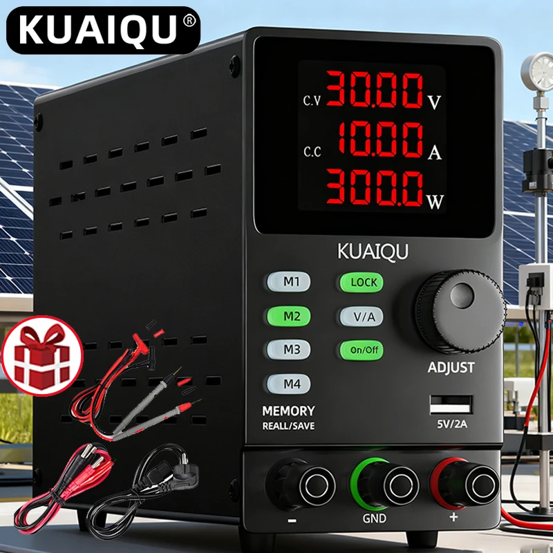 KUAIQU Programmable Storage DC Power Supply Adjustable Regulated Power Supply 30V 60V 120V, Preset Current Fast Output Voltage