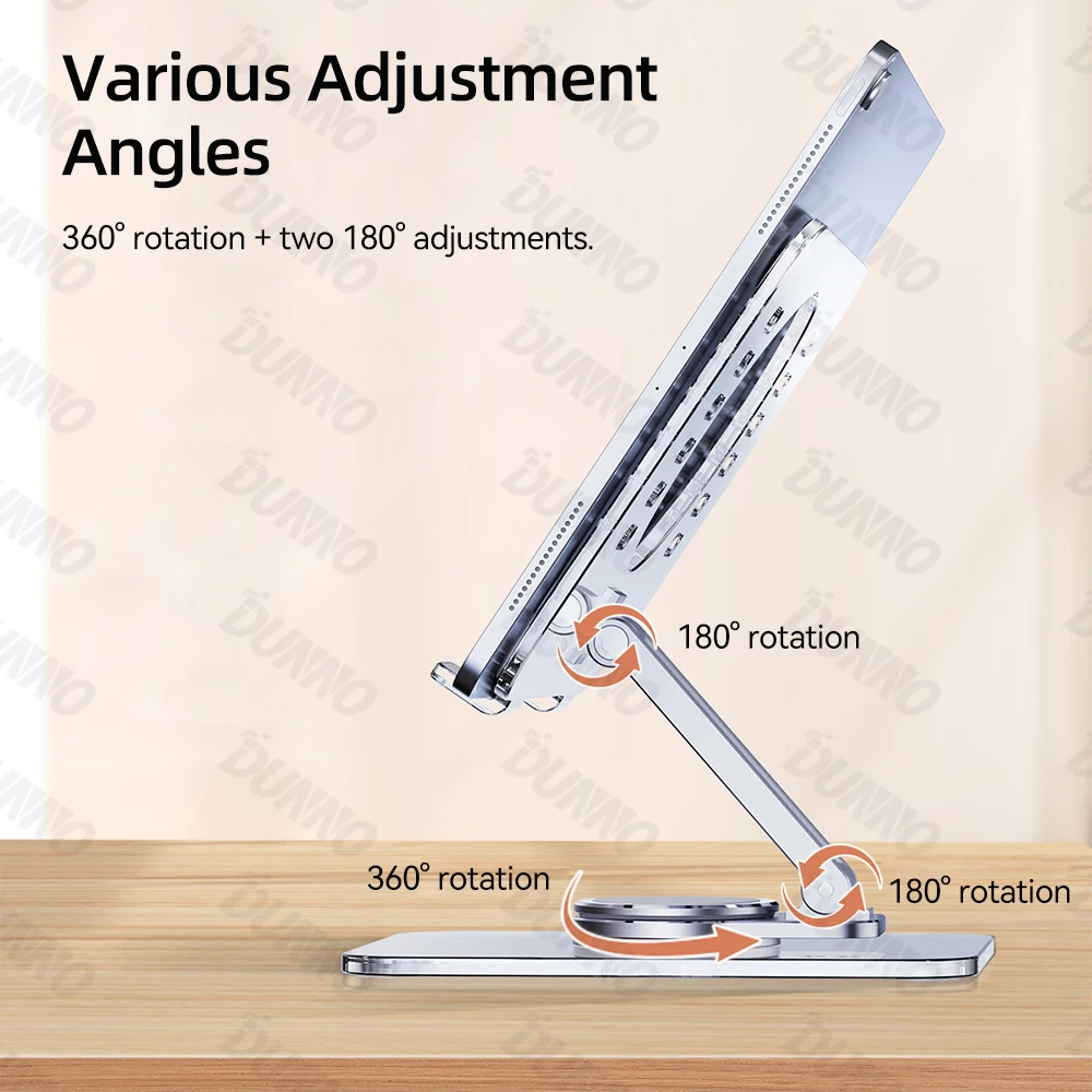 Transparent Tablet Stand 360° Rotation Foldable Adjustable Holders for iPad Phone Samsung Xiaomi Lenovo Tablet Bracket Support