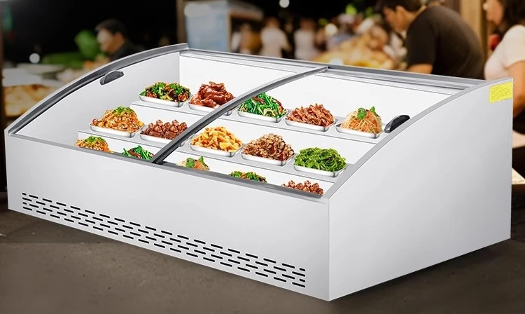 

Three-layer stepped refrigerated and fresh-keeping display cabinet seafood frozen ice table stall countertop