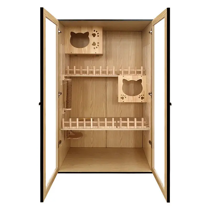 

Cat Villa Home Solid Wood Large Space Waterproof Extra Large Cage Indoor Nest Panoramic Cabinet Manufactur