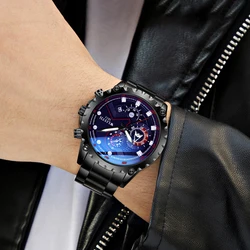 Wallis New Fashion High School Students Korean Version Waterproof Luminous Quartz Sports Men's Watch