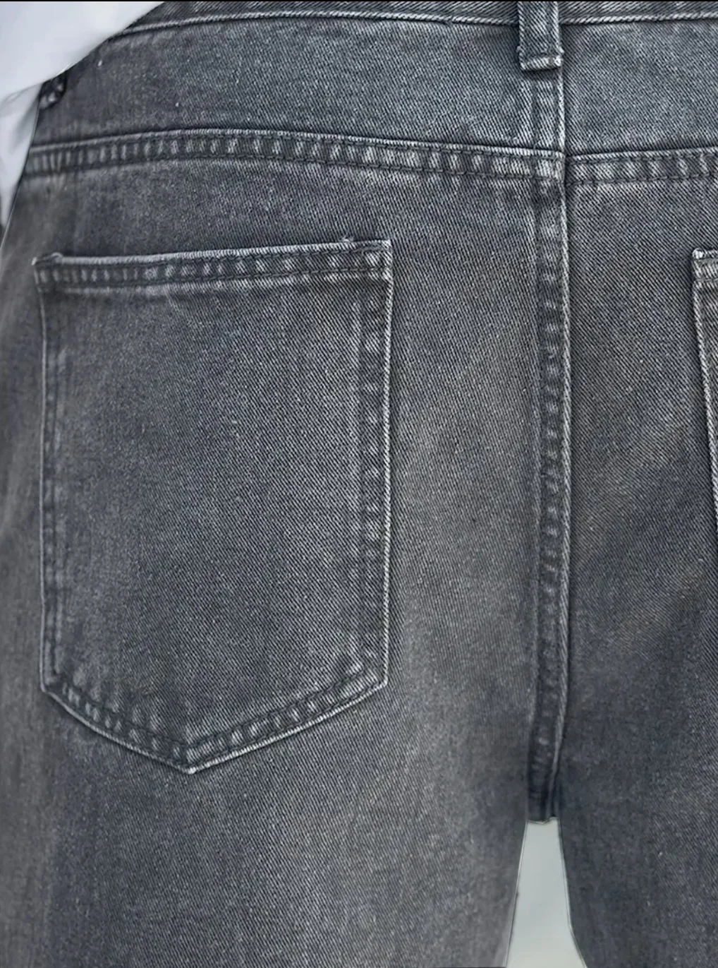  جينز رجالي ثقيل الوزن باللون الرمادي الداكن | ساق مستقيمة مريحة للارتداء الحضري غير الرسمي #6