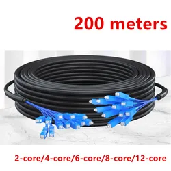 Outdoor SC UPC Armored Optical Cable,Single Mode, 2C,4-core,6C,8-core,12-core,GYXTW,Outdoor Hard Not Soft Fiber Optic Cable,200m