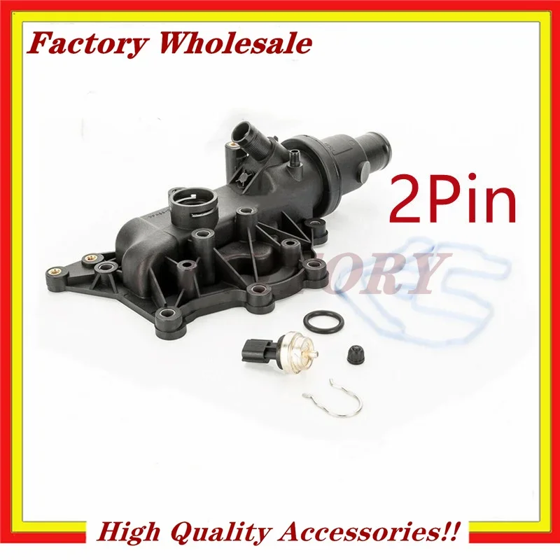 

2Pin Aluminum Thermostat Housing Coolant Water Neck Flange for Renault Megane Clio Laguna Scenic Wind OEM 8200700092 8200700094