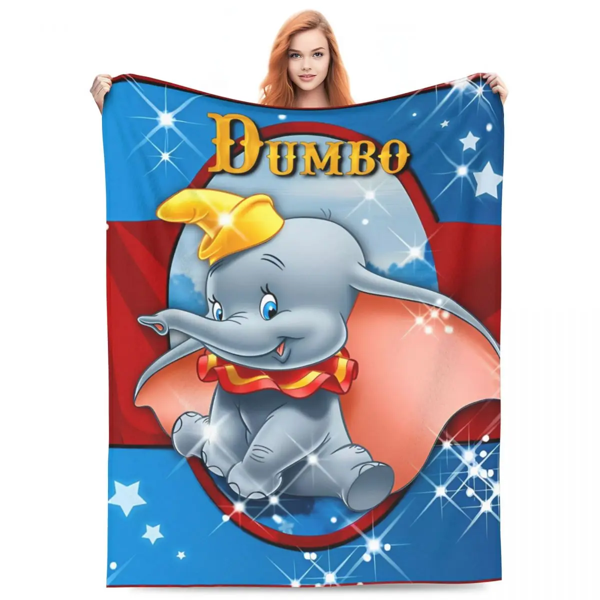 Dumbo MINISO Soft Blankets Airplane Travel Plush Throw Blanket Novelty Couch Bed Flannel Bedspread Sofa Bed Cover