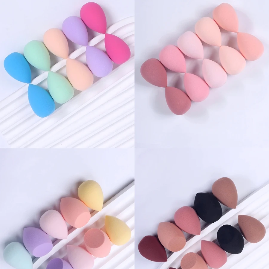 Juego de esponjas hidrofílicas de 10 piezas: minilicuadoras sin látex para base líquida/en polvo |   Tamaño de viaje Todos los tipos de piel con estuche