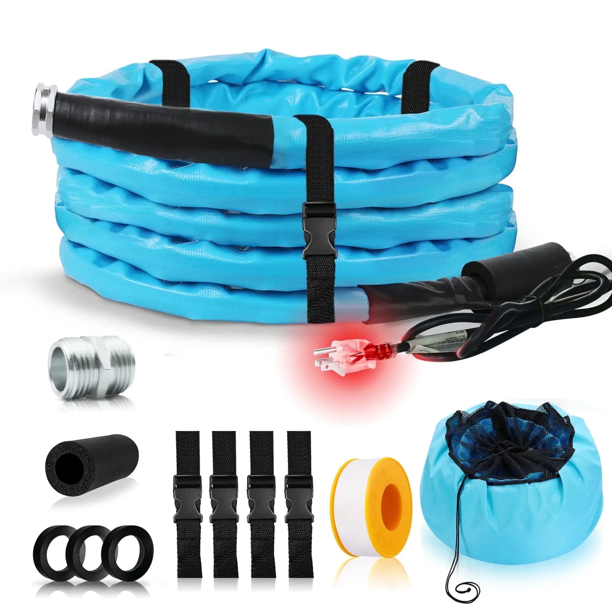 خرطوم مياه ساخن 30 قدمًا RV، حماية من التجميد حتى -40 ° F/-42 ° C، ترموستات موفر للطاقة، مياه الشرب آمنة للمركبات الترفيهية/الحديقة #2