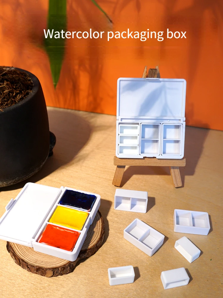 Imagem -01 - Mini Caixa de Paleta de Aquarela Ferramentas de Pintura de Arte Caixa de Pigmento Esboço de Viagem Artista Suprimentos mini caixa de paleta de aquarela ferramentas de pintura de arte caixa de pigmento esboco de viagem artista suprimentos 01
