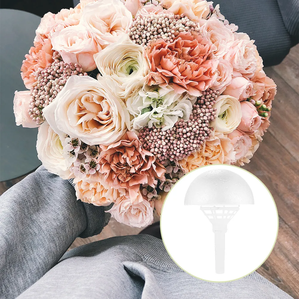 

3Sets Foam Bouquet Holders Wedding Floral Handles Bride Bouquet DIY Lightweight Easy Use for Wedding Bridal Shower Engagement